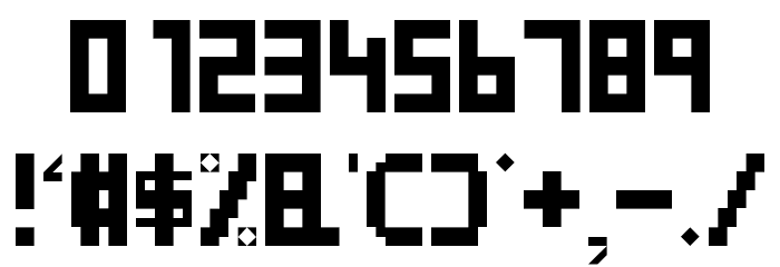 Blocky Regular Font OTHER CHARS