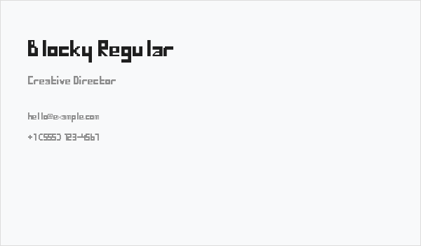 Blocky Regular Business Card