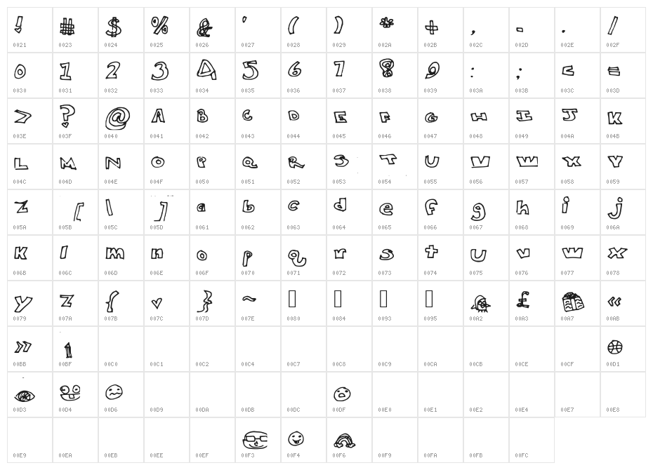 Blocky_Letters Character Map