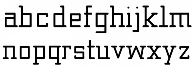 Blocky_Typewriter Schriftart Kleinbuchstaben