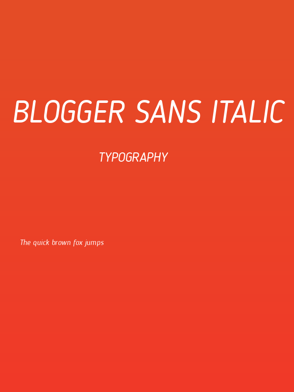 Blogger Sans Italic Poster