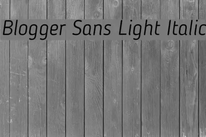 Blogger Sans Light Italic Font examples