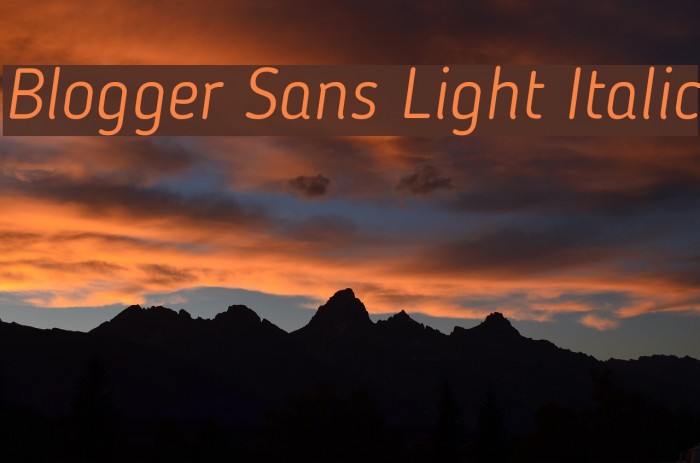 Blogger Sans Light Italic Font examples