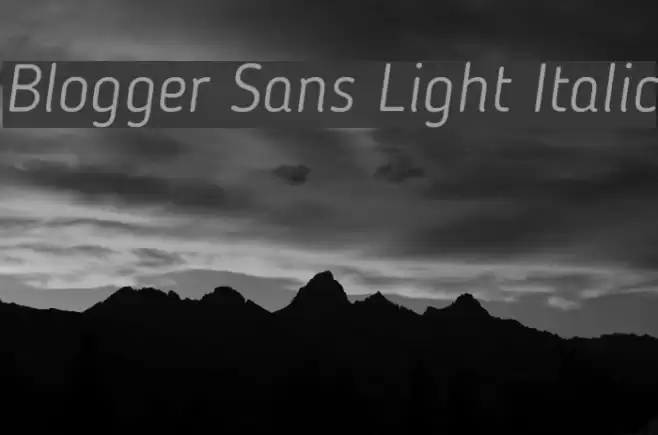 Blogger Sans Light Italic Font examples