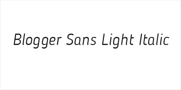Blogger Sans Light Italic Logo