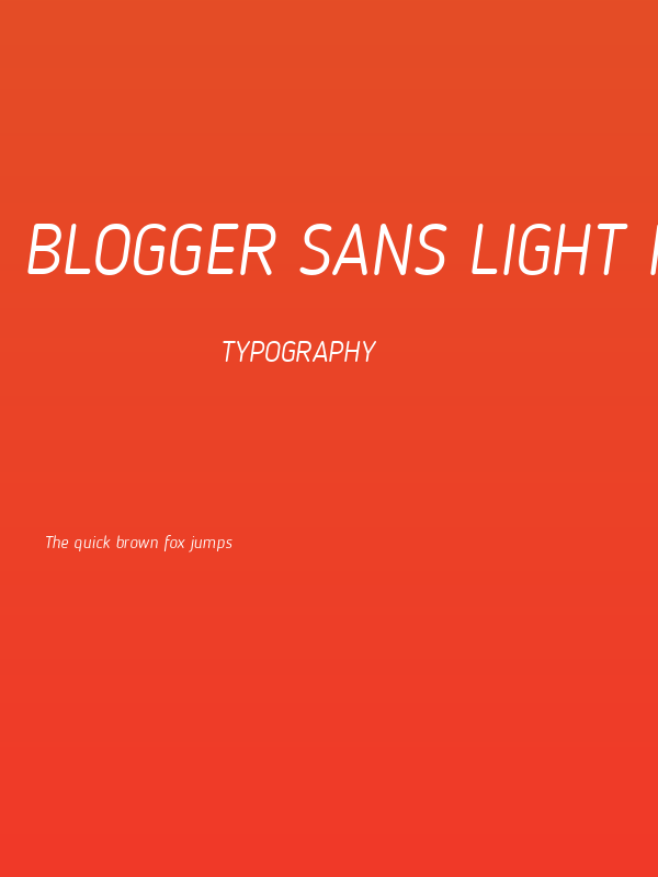 Blogger Sans Light Italic Poster