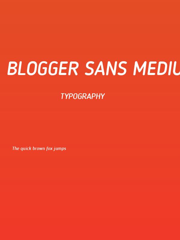Blogger Sans Medium Italic Poster