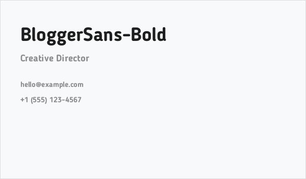BloggerSans-Bold Business Card