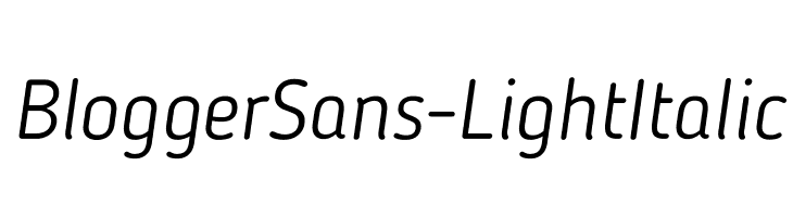 BloggerSans-LightItalic Font