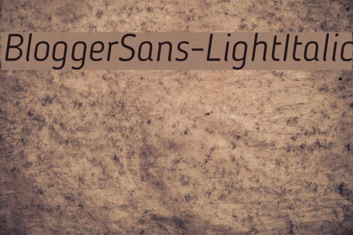 BloggerSans-LightItalic フォント examples