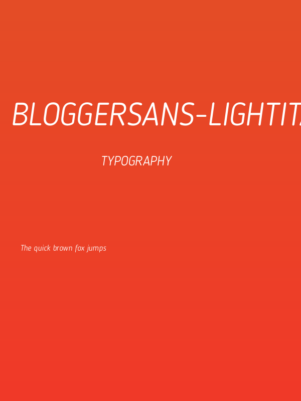 BloggerSans-LightItalic Poster