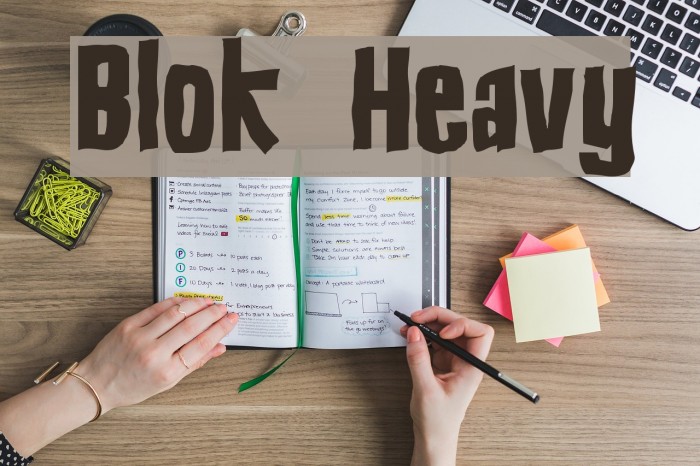 Blok Heavy Caratteri examples