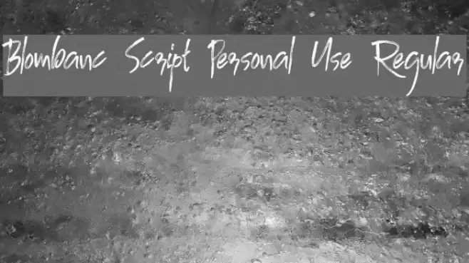 Blombanc Script Personal Use Regular Font examples