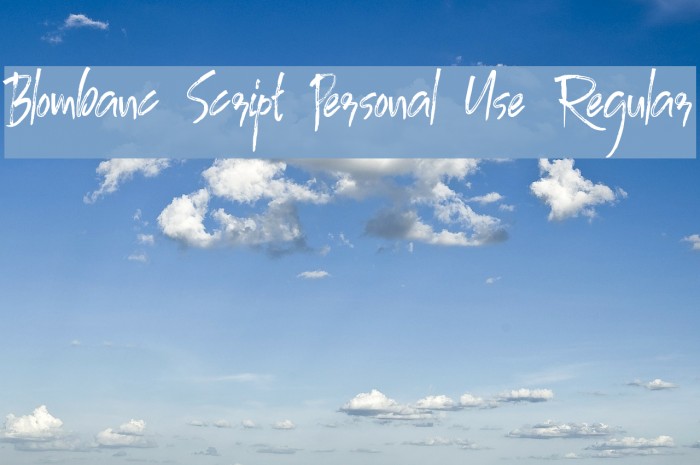 Blombanc Script Personal Use Regular Example 3