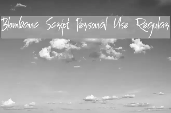 Blombanc Script Personal Use Regular Font examples