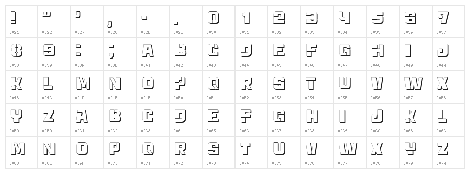 Blonde Light Regular Character Map