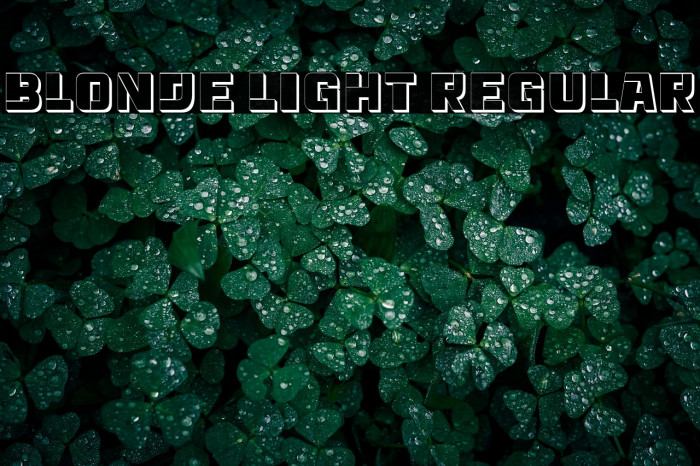 Blonde Light Regular Example 1