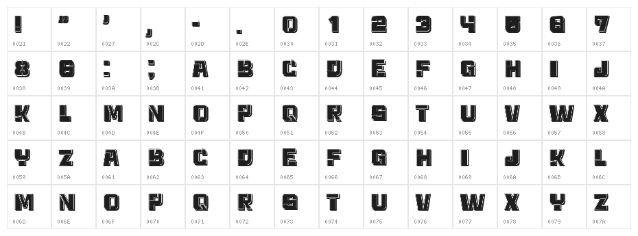 Blonde Regular Character Map