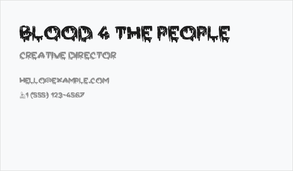 Blood 4 the People Business Card