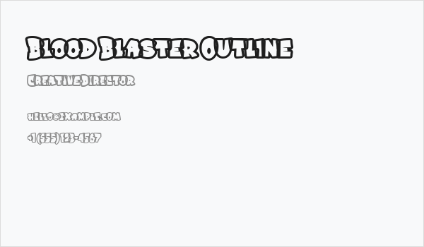 Blood Blaster Outline Business Card