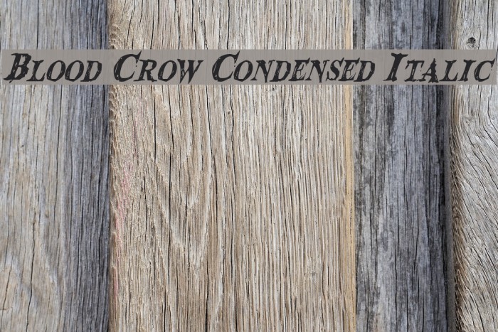 Blood Crow Condensed Italic Font examples