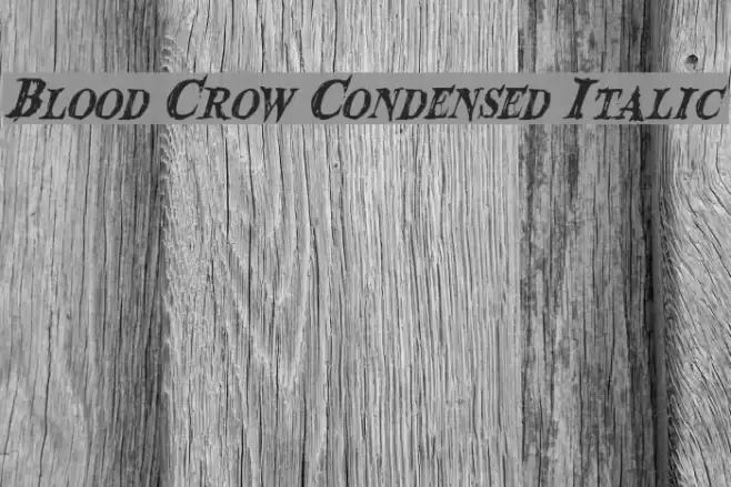 Blood Crow Condensed Italic Fuentes examples