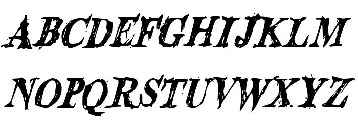 Blood Crow Condensed Italic Font LOWERCASE
