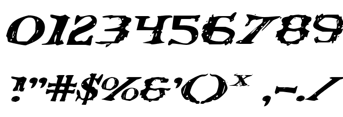 Blood Crow Expanded Italic Font OTHER CHARS