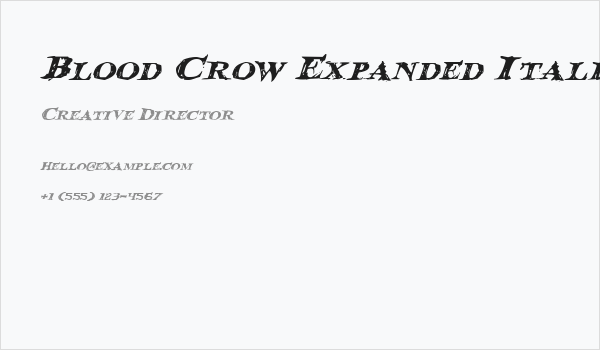 Blood Crow Expanded Italic Business Card