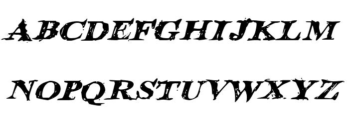 Blood Crow Expanded Italic Font LOWERCASE