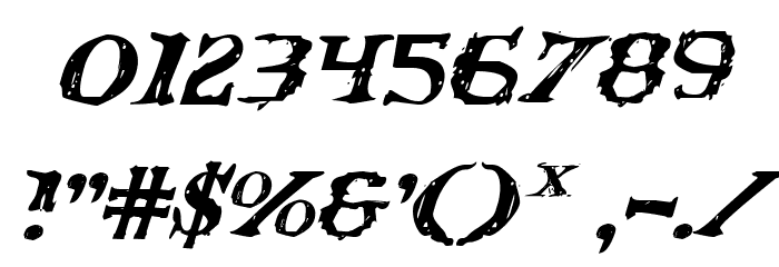 Blood Crow Italic Font OTHER CHARS