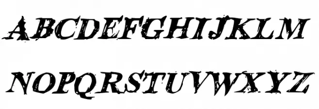 Blood Crow Italic फ़ॉन्ट लोअरकेस