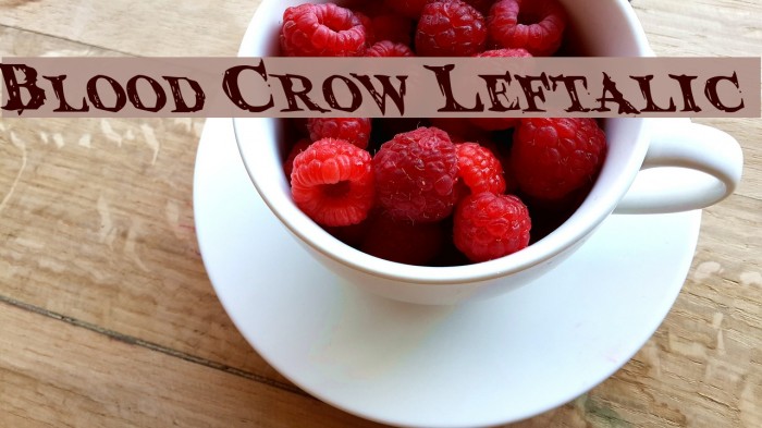 Blood Crow Leftalic Font examples