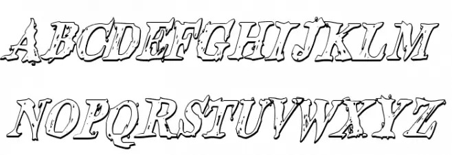Blood Crow Shadow Condensed Italic Шрифта ВЕРХНИЙ