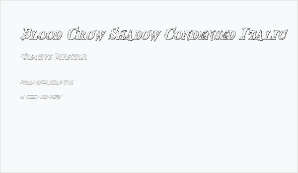 Blood Crow Shadow Condensed Italic Business Card