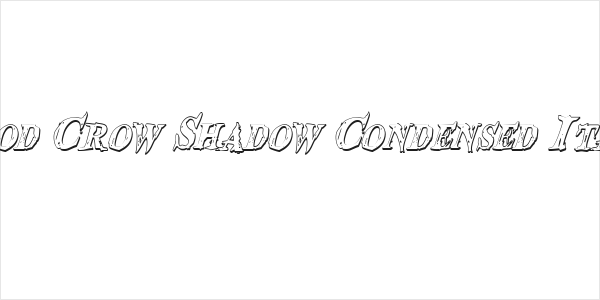 Blood Crow Shadow Condensed Italic Logo