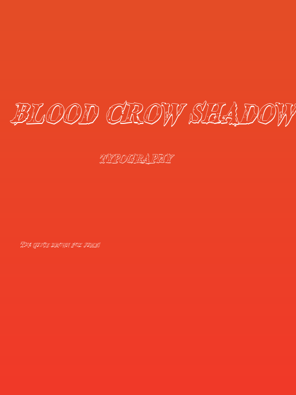 Blood Crow Shadow Condensed Italic Poster