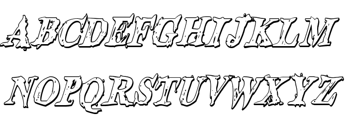 Blood Crow Shadow Condensed Italic Font LOWERCASE