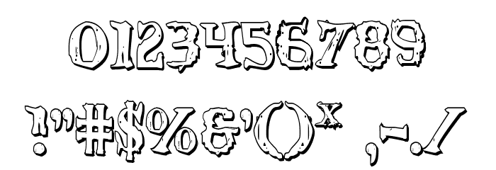 Blood Crow Shadow Condensed Font OTHER CHARS