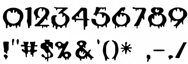 Blood Cyrillic Font OTHER CHARS