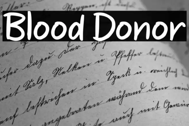 Blood Donor Font examples