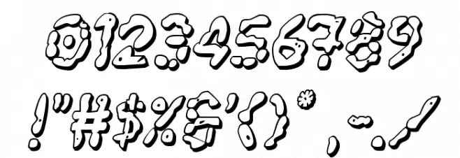 Blood Drenched 3D Italic Font OTHER CHARS