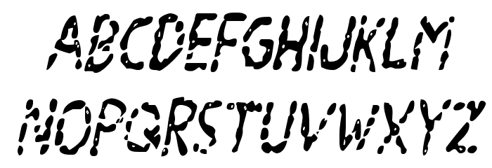 Blood Drenched Condensed Ital Font LOWERCASE
