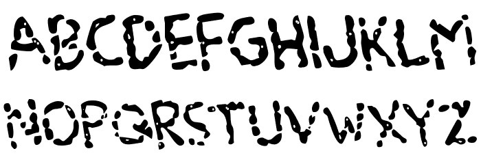 Blood Drenched Rotated Font LOWERCASE