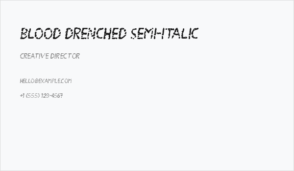 Blood Drenched Semi-Italic Business Card