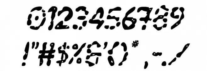 Blood Drenched Staggered Ital Font OTHER CHARS