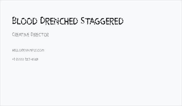 Blood Drenched Staggered Business Card