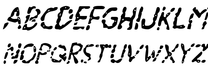 Blood Drenched Super-Italic Font LOWERCASE