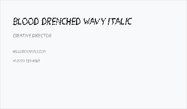 Blood Drenched Wavy Italic Business Card