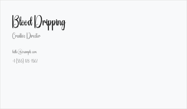 Blood Dripping Business Card